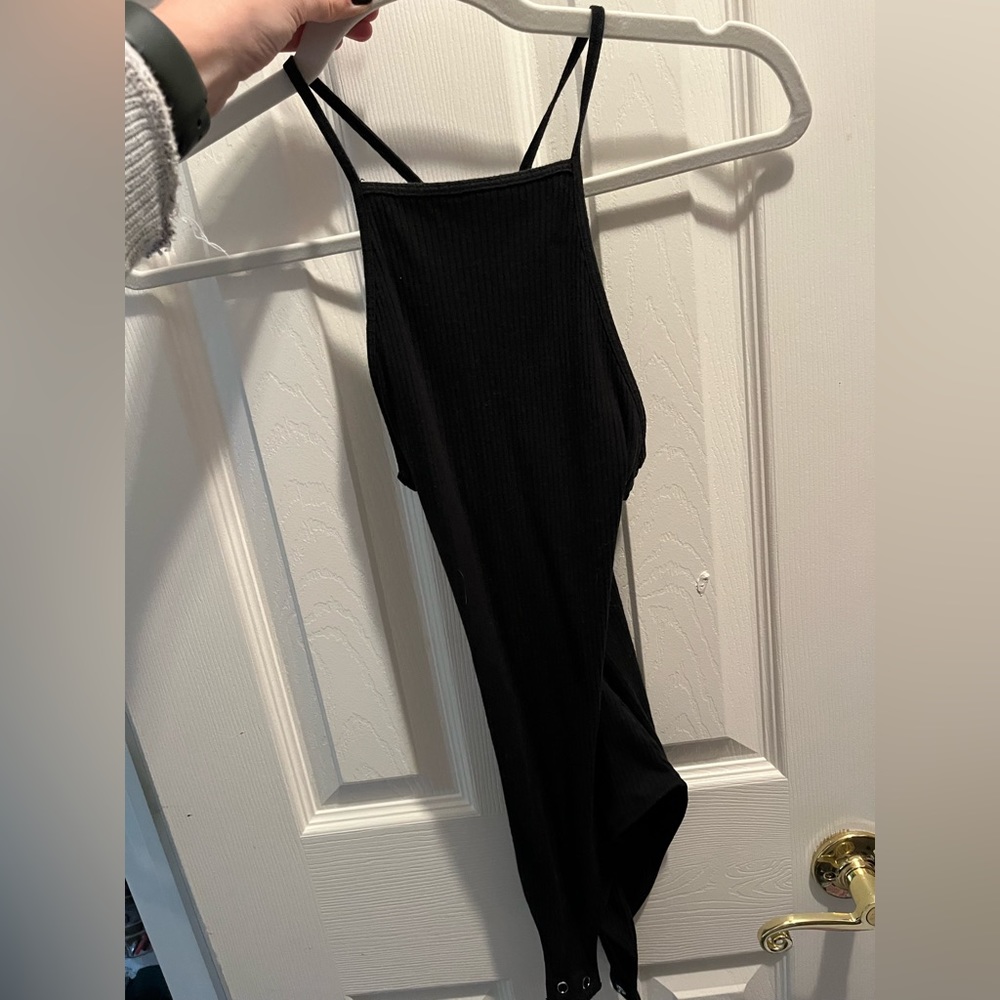 Black halter neck body suit